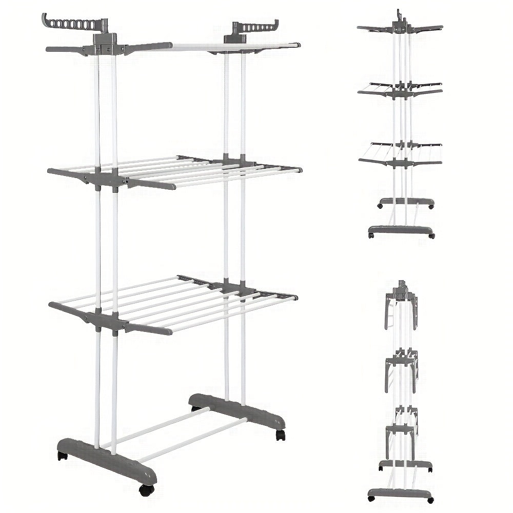 Wasrek – Droogrek – Droogtoren – Waslijn – Washanger – Extra Lang 170 cm – Stevig Metaal Met Wieltjes Met Rem