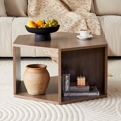 Hexagonal Multifunctional Coffee Table | 79 x 69.4 x 40 cm, Easy-to-Assemble, Modern Style, Suitable for Diverse Spaces, Metal Construction