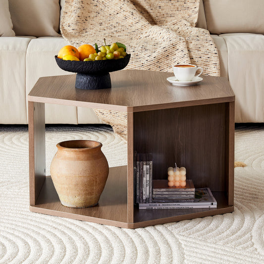 Hexagonal Multifunctional Coffee Table | 79 x 69.4 x 40 cm, Easy-to-Assemble, Modern Style, Suitable for Diverse Spaces, Metal Construction