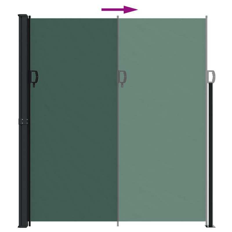 Zonnescherm Zijwand Uitrekbaar – Scherm Tuin Afsluiting – Windscherm Balkonscherm – Privacy Scherm Donkergroen – 220x500 cm – Duurzaam Waterbestendig Polyester