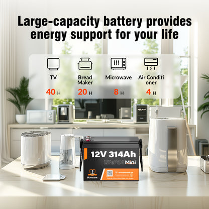 Lithium Accu – LiFePO4 Accu – Camper Accu – Boot Accu – Zonne-energie Accu – 12V 314Ah – 15.000+ Cycli – 10 Jaar Levensduur