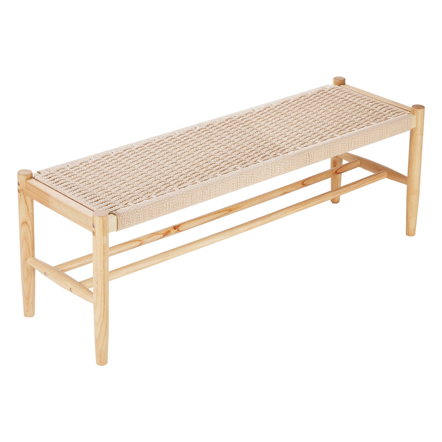 Rieten Bankje – Rieten Bank – Rotan Bank – Wicker Bankje – Houten Bank – Handgemaakt Hardhouten Frame – Geschikt Voor 2 Personen 120 cm