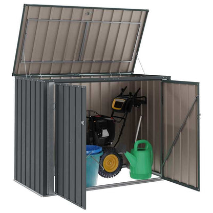Tuinopbergbox – Tuinkist – Opbergkist – Buitenkast – Opbergbox – Zwart Staal – 151,5 x 82 x 110,5 cm – Stevig & Ruim