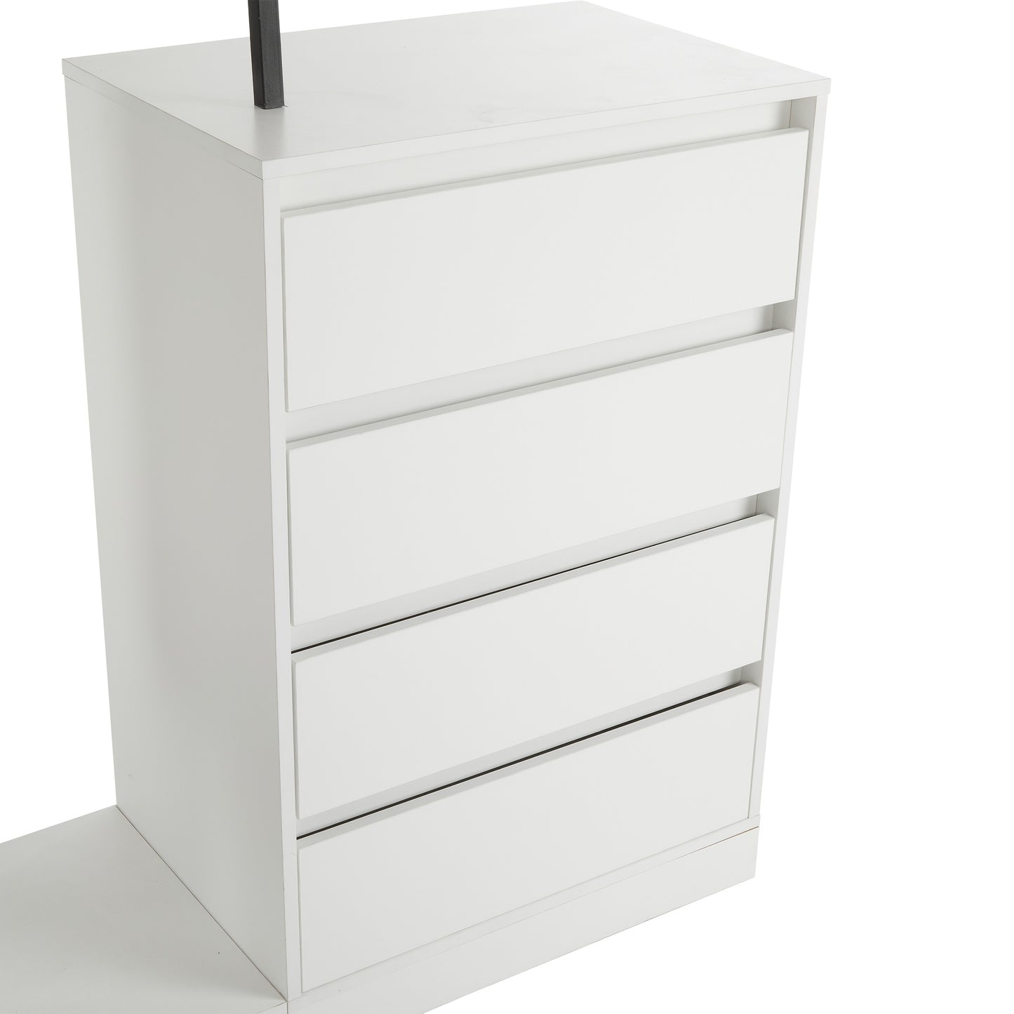 Modern White Metal Chest of Drawers & Wardrobe Set - Freestanding 5-Drawer Dresser with Hanger Rod, Heavy-Duty Non-Wood, Space-Saving Furniture for Small Spaces, Easy Assembly (No Wood Parts), 140x40x135cm)
