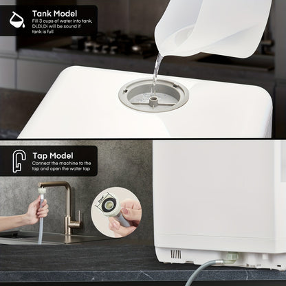 Mini Vaatwasser – Tafelvaatwasser – Campingvaatwasser – Kleine Afwasmachine – Vrijstaande Afwasmachine – 6 Wasprogramma’s – Ingebouwde 5L Watertank & 360° Dual Spray System