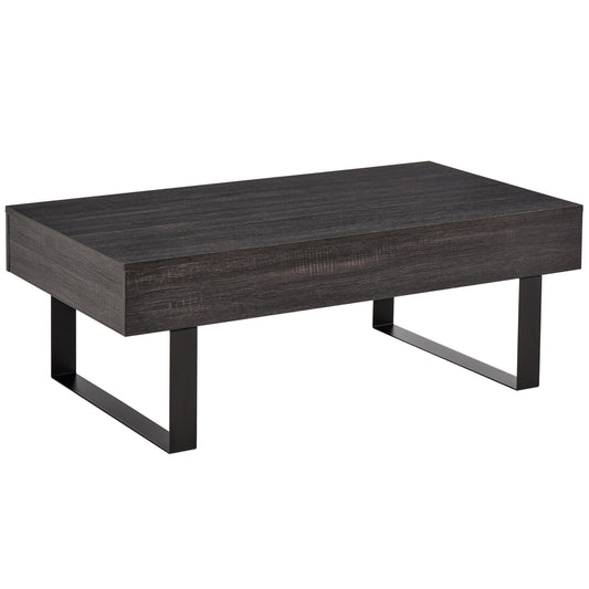 Salontafel met Lade – Moderne Tafel – Woonkamertafel – Bijzettafel – Koffietafel – Donkergrijs – Stevig Metalen Frame – Ruim Tafelblad 110x60 cm