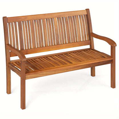 Houten Tuinbank – Buitenbank – Balkonbank – Parkbank – Rustieke Bank – Weerbestendig Acaciahout – Geschikt Voor 2-3 Personen – Max Draagkracht 320 kg