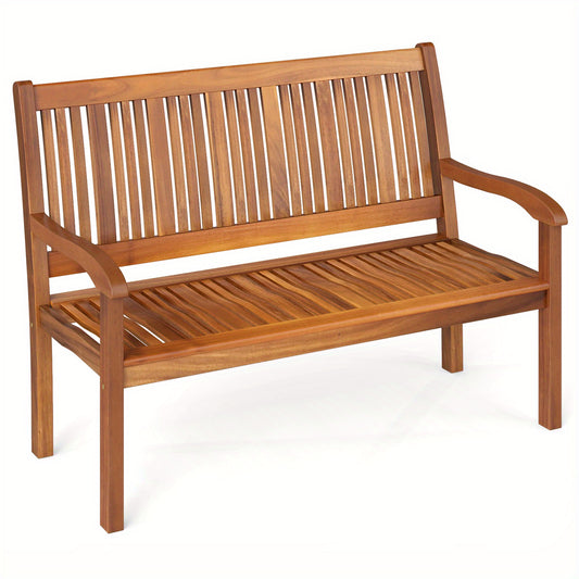 Houten Tuinbank – Buitenbank – Balkonbank – Parkbank – Rustieke Bank – Weerbestendig Acaciahout – Geschikt Voor 2-3 Personen – Max Draagkracht 320 kg