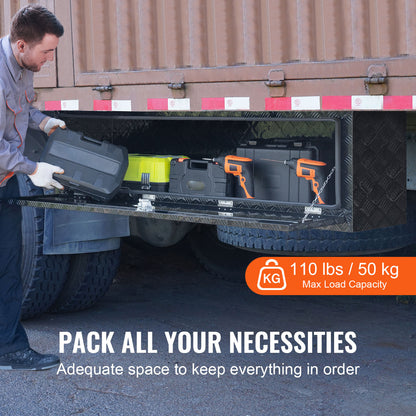 Gereedschapskist Vrachtwagen – Opbergbox – Transportkist – Vrachtwagenbox – Onderbouwkist – Aluminium – Waterdicht – 1524 x 432 x 457 mm – Afsluitbaar Met Sleutels