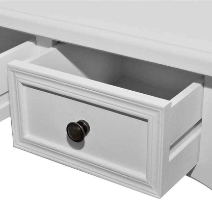 Sidetable – Consoletafel – Wandtafel – Haltafel – Dressoir – 3 Ruime Laden – Stevig Hardhouten Frame – Strak Wit Afgewerkt