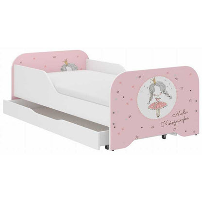 Kinderbed – Peuterbed – Juniorbed – Kinderbedframe – Bedje – Veilig Met Uitvalbeveiliging – Inclusief Hoogwaardig Schuimmatras 140x70 cm