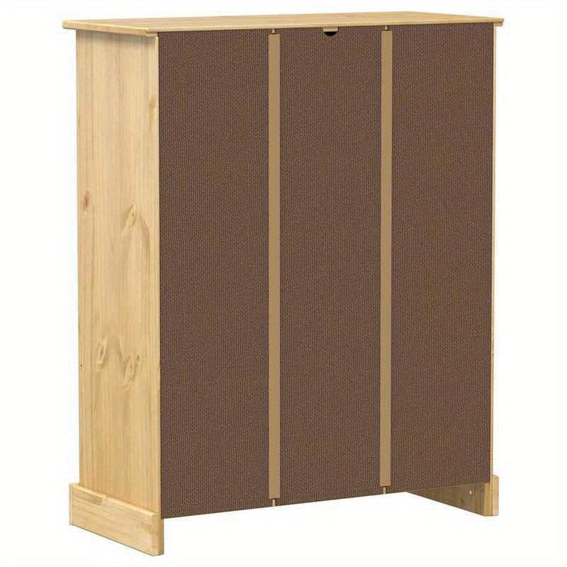 Schoenenkast – Schoenenrek – Schoenenkast – Opbergkast – Schoenenopbergmeubel – Marrone – Massief Vurenhout – 2 Deuren en 3 Lades – Vrijstaand en Stabiel – 86x38,5x108 cm