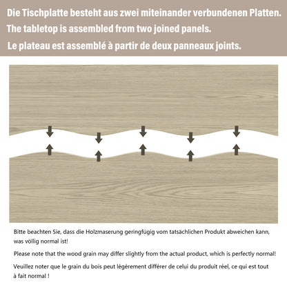 Industriële Eettafel – Robuuste Tafel – Family Dining – Horeca Tafel – Rustieke Eettafel – Natuurlijk Kleur – 160×80 cm – Stevig Metalen Frame – Geschikt Voor 6-8 Personen