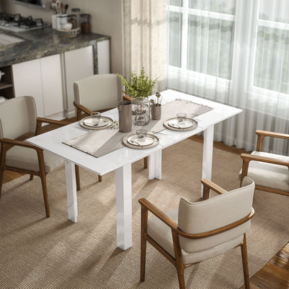 Uitklaptafel – Klaptafel – Uitschuiftafel – Eettafel – Vouwtafel – Hoogglans Wit – Uitschuifbaar 120-160x80 cm – Geschikt voor 4-6 Personen