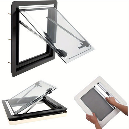 Camperraam – Motorhome Raam – Caravanraam – Campervenster – Buitenraam – 900x500 mm – Aluminium Frame Met Insectenhor En Rolgordijn