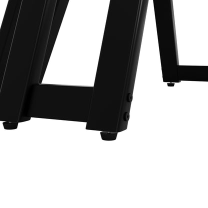 Ronde Eettafel – Eettafel Rond – Design Tafel – Marmerlook Tafel – Keukentafel – Diameter 100 cm – Zwart Metalen Frame