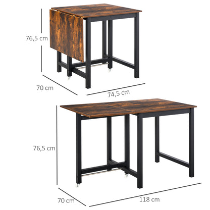 Klaptafel – Inklapbare Tafel – Vouwtafel – Campingtafel – Eettafel – Industrieel Design – Metalen Frame & Houten Tafelblad – Compact & Ruimtebesparend