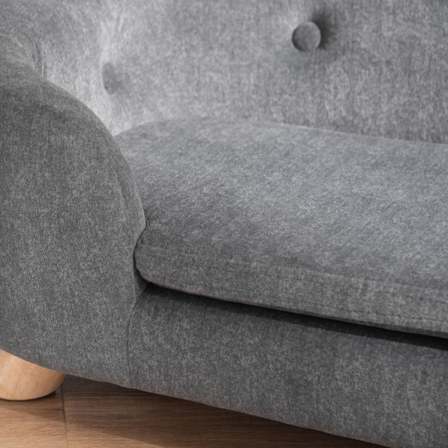 Huisdierbank – Hondenbank – Kattenbank – Dierenbed – Huisdiersofa – Antraciet Grijs – Zacht Pluche Kussen – Stevig Dennenhouten Frame 70 x 47 x 30 cm
