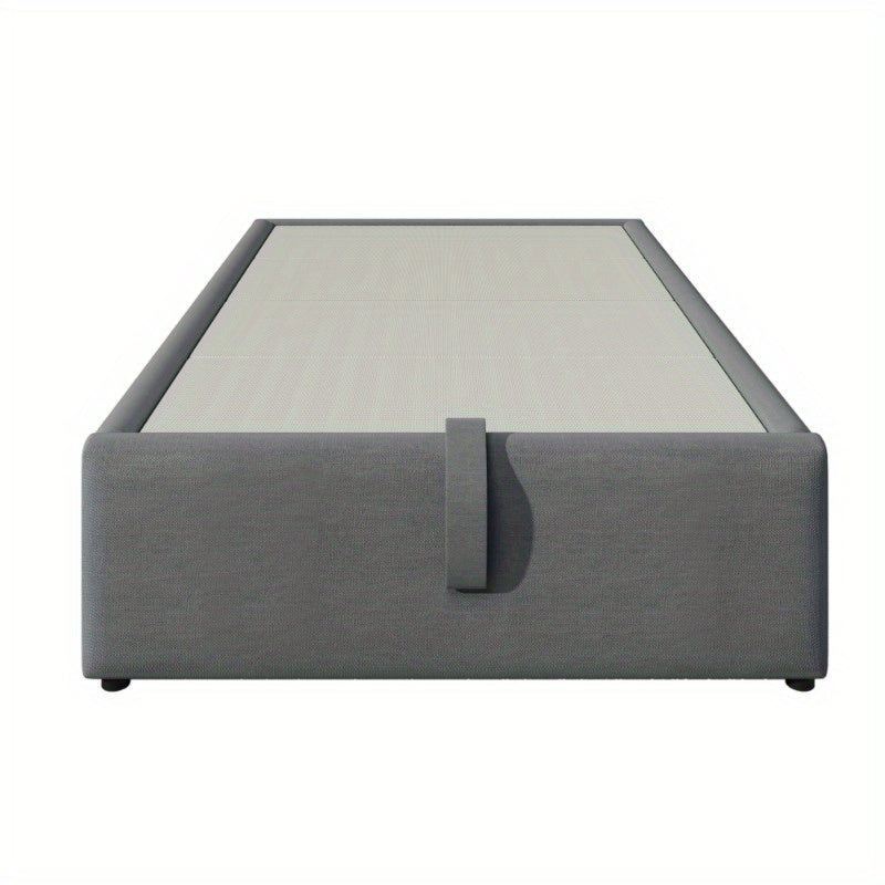 Eenpersoonsbed 90x200 cm – Bedframe – Opbergbed – Stalen Bed – Slatbodem – Stijlvol Modern – Comfortabel Stevig