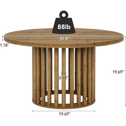 Ronde Salontafel – Bijzettafel – Koffietafel – Accenttafel – Houten Tafel – Massief Hout – 80 cm Diameter – Ruimtebesparend Ontwerp