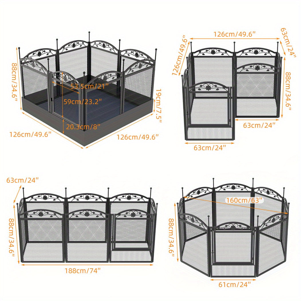 Hondenbench – Hondenkooi – Hondenren – Hondenhok – Hondenratjetoe – Grote XXL Afmeting 126x126x88 cm – Robuust Metaal Met Dubbele Deuren