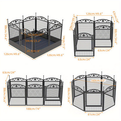 Hondenbench – Hondenkooi – Hondenren – Hondenhok – Hondenratjetoe – Grote XXL Afmeting 126x126x88 cm – Robuust Metaal Met Dubbele Deuren