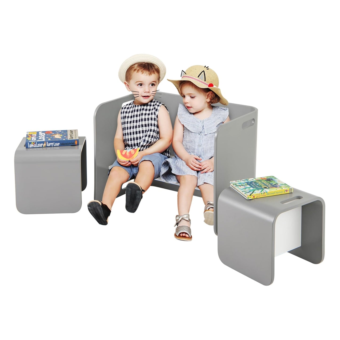Kindermeubelset – Kinder Tafel – Kinder Stoelen – Kinderset – Kindertafelset – Berkenhout – Ruimtebesparend Ontwerp – Geschikt Voor 2-9 Jaar
