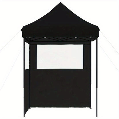 Foldable Pop-Up Party Tent with 2 Side Walls & Doors - Heavy-Duty Sturdy Frame, Easy Setup Instant Canopy for Events, Weddings, Camping, Backyard - Portable Shelter with Hook & Loop Closure, Lightweight & Durable Design (Blac