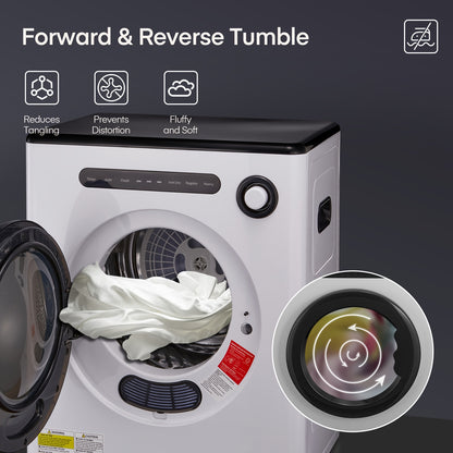 Wasdroger – Tumble Dryer – Ventilatiedroger – Droogkast – Compacte Droger – 4 kg – 6 Automatische Programma’s – Smart Drying System – Dubbele Temperatuurbeveiliging – Stapelbaar