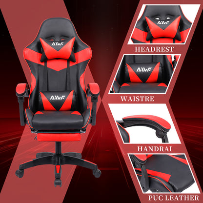 Office Chair, Gaming Chair, Gaming Chair, Ergonomic Gamer Chair with Footrest, Headrest,Lumbar Cushion, Padded Gaming Chair, Swivel Chair