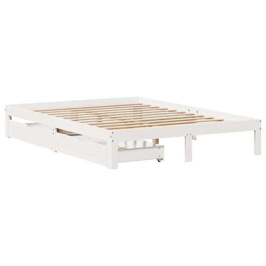Bedframe – Bedbodem – Bedkast – Slaapbank – Massief Grenenhout – 120x190 cm – Stevig Met Opberglades – Eenvoudig Te Monteren