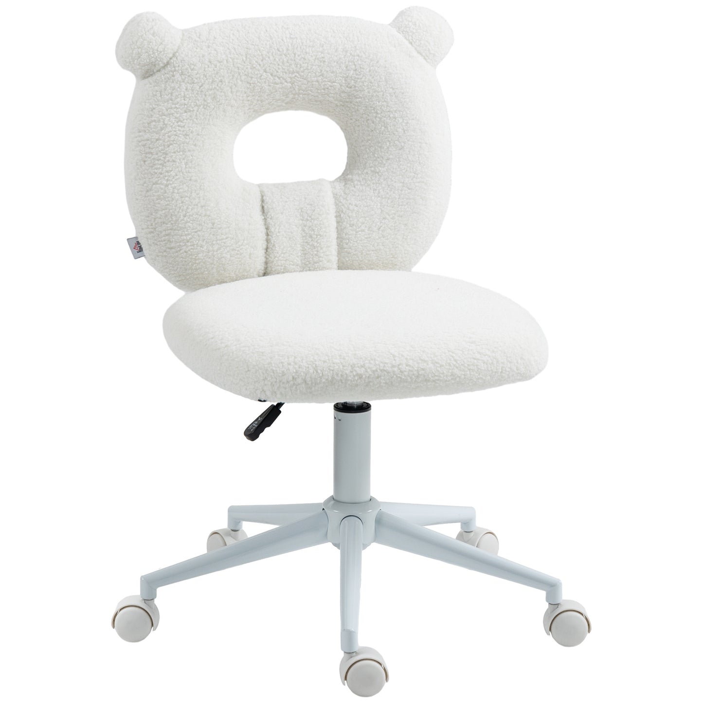 Office Chair, Desk Chair, Height-Adjustable, Teddy Fur, 50 Cm X 56 Cm X 90 Cm, White