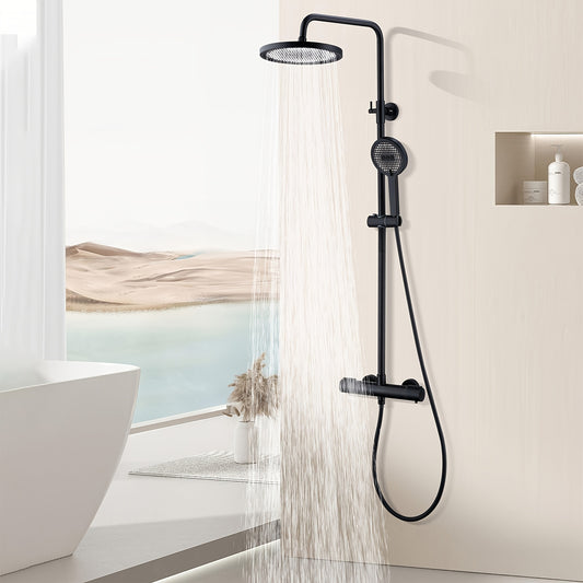Traditional thermostatic shower set with bathtub and shower system