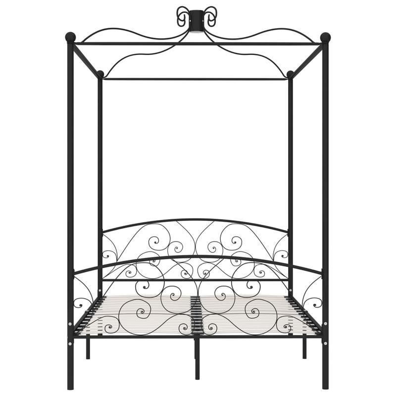 Twijfelaar Bedframe – Bedframe Metalen – Bedframe Zonder Hout – Bedframe 120x200 – Bedframe Zwart – Stevig Metaal – Art Deco Gordijnframe