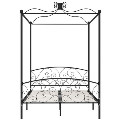 Twijfelaar Bedframe – Bedframe Metalen – Bedframe Zonder Hout – Bedframe 120x200 – Bedframe Zwart – Stevig Metaal – Art Deco Gordijnframe
