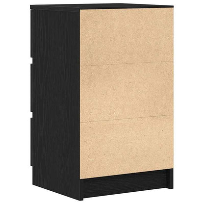 Nachtkastje – Bedkastje – Slaapkamerkastje – Nachtmeubel – Opbergkastje – Set Van 3 Zwarte Nachtkastjes – Compact 39x35x65 cm – 3 Lades Met Hoog Draagvermogen