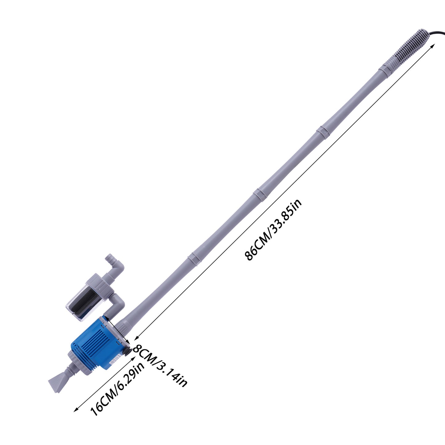 Automatische Aquarium Grindreiniger – Aquarium Grinder – Viskom Reiniger – Aquarium Bodem Cleaner – Sifon Systeem – Draadloos Elektrisch – Timerfunctie – Duurzaam Kunststof – Zuignap Bevestiging – Zoet- en Zoutwater Compatibel