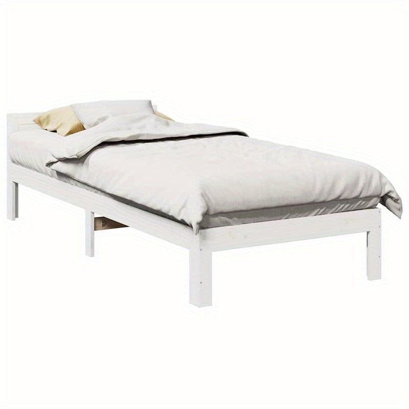 Bedframe – Bedbodem – Bedonderstel – Onderstel – Ledikant – Wit – 90x200 cm – Hardhouten Stevig Design – Vooraf Gemonteerd