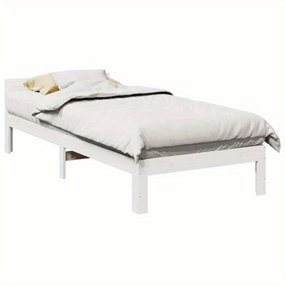 Bedframe – Bedbodem – Bedonderstel – Onderstel – Ledikant – Wit – 90x200 cm – Hardhouten Stevig Design – Vooraf Gemonteerd