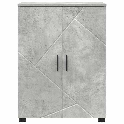 Simple European-Style Bathroom Furniture Set, Stylish and Practical Decorative Bathroom Storage, Concrete Gray Bathroom Cabinet with Shelf, 60 x 35 x 80 cm, Treated Wood