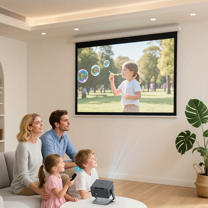Projectiescherm – Beamerscherm – Projectiedoek – Projectorscherm – Elektrisch Scherm – 3,05 Meter – Afstandsbediening – Wand- en Plafondmontage
