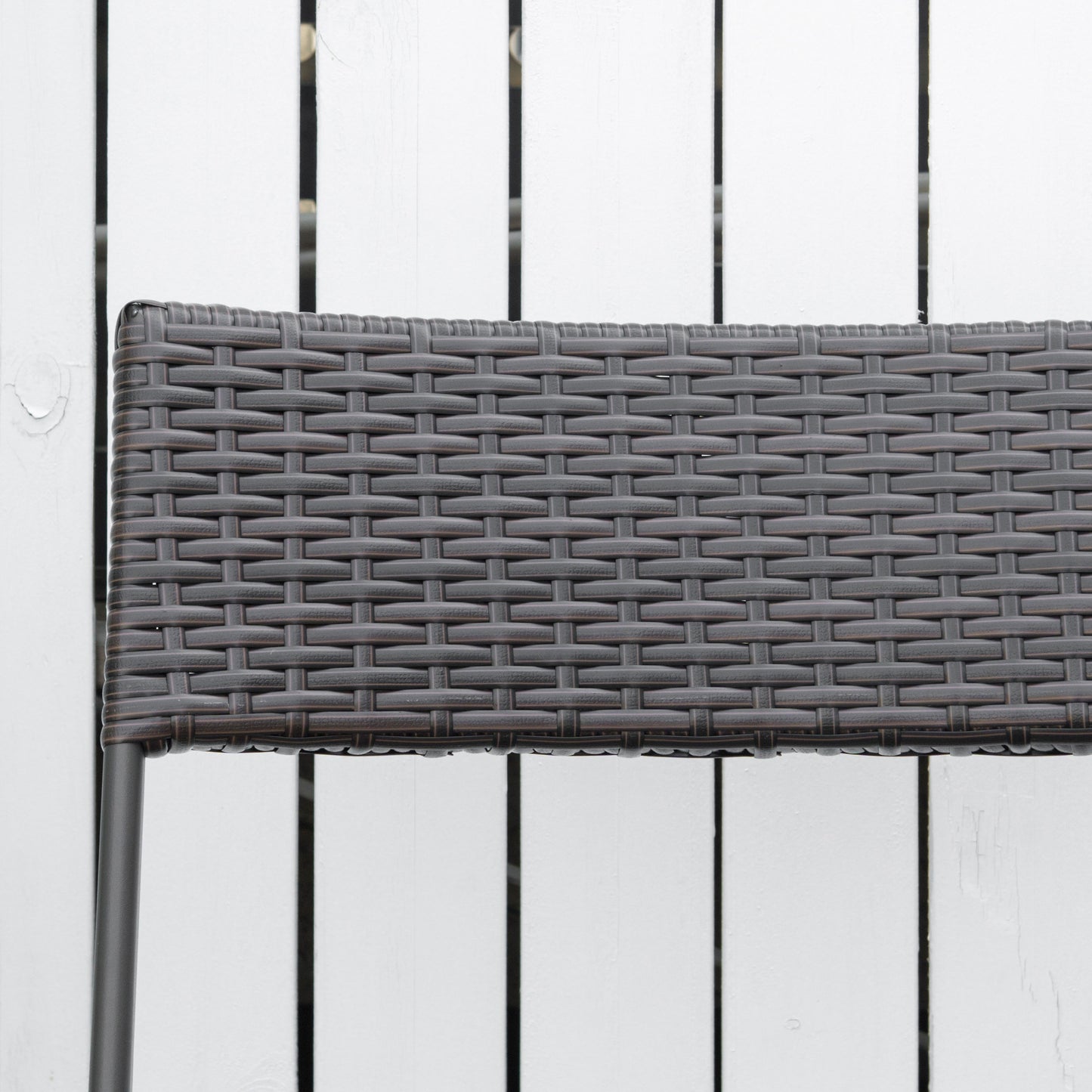 Bistroset – Tuinset – Balkonset – Tuinmeubel – Buitenmeubel – Inklapbaar – Zwart Metalen Frame Met Gevlochten Resin