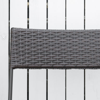 Bistroset – Tuinset – Balkonset – Tuinmeubel – Buitenmeubel – Inklapbaar – Zwart Metalen Frame Met Gevlochten Resin