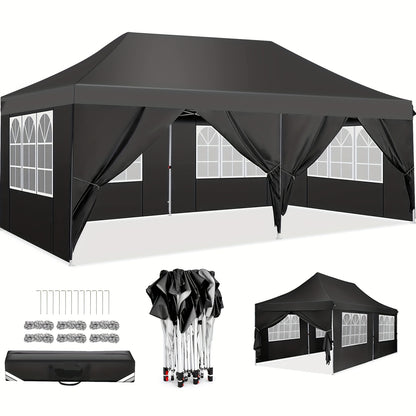 Pop-up Tent – Buitentent – Partytent – Markt Tent – Afneembare Zijwanden – Stevig Lichtgewicht Frame – 3,05x6,1 Meter - QUORE
