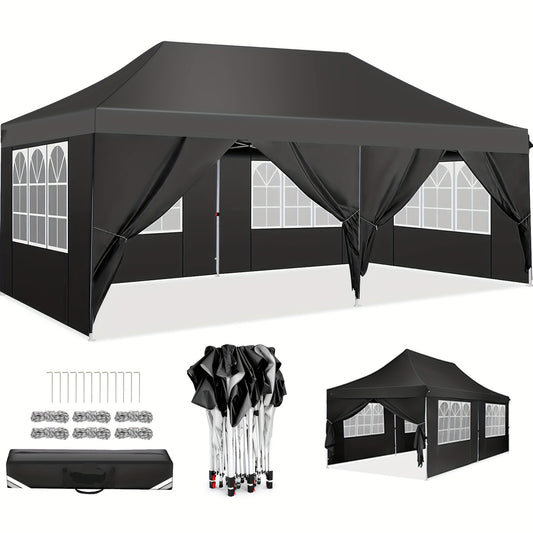 Pop-up Tent – Buitentent – Partytent – Markt Tent – Afneembare Zijwanden – Stevig Lichtgewicht Frame – 3,05x6,1 Meter - QUORE