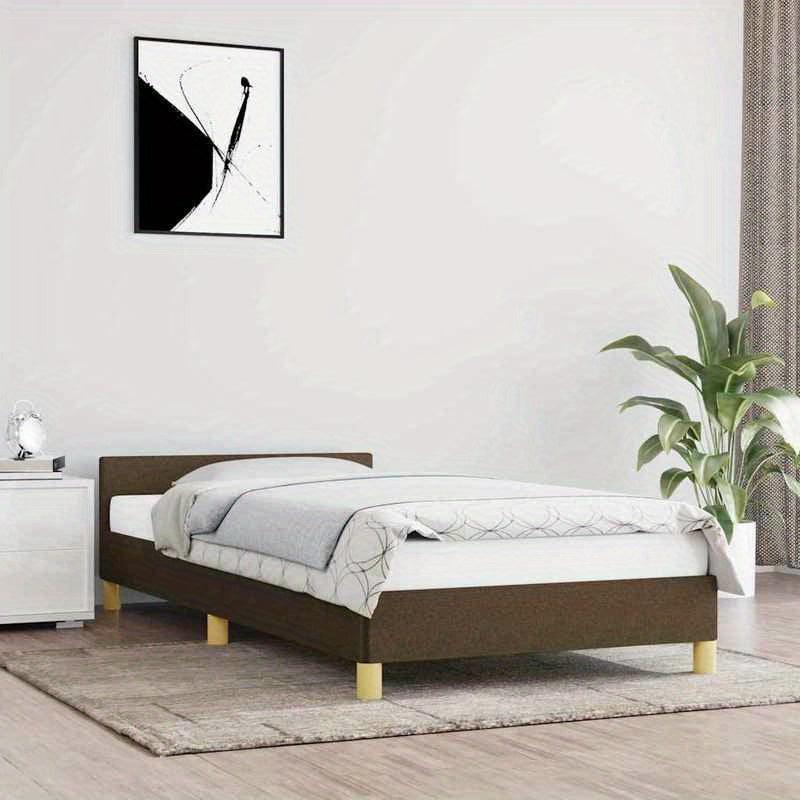 Bed frame without Mattress Marrone Scuro 80x200cm Tissue Practical, removable, suitable for all seasons