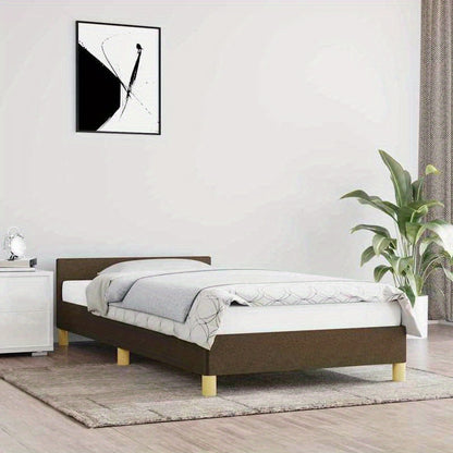 Bed frame without Mattress Marrone Scuro 80x200cm Tissue Practical, removable, suitable for all seasons