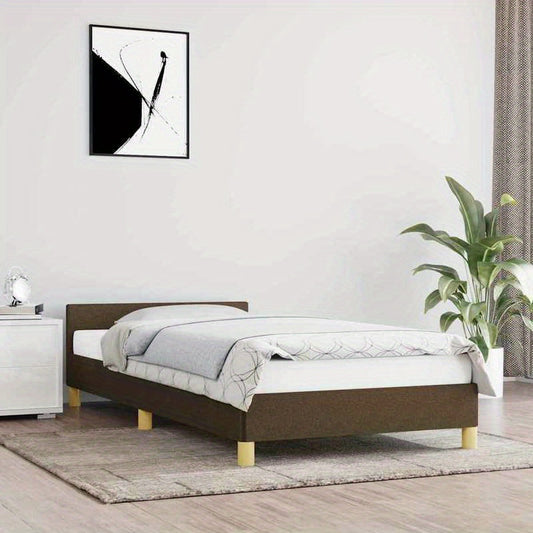 Bed frame without Mattress Marrone Scuro 80x200cm Tissue Practical, removable, suitable for all seasons
