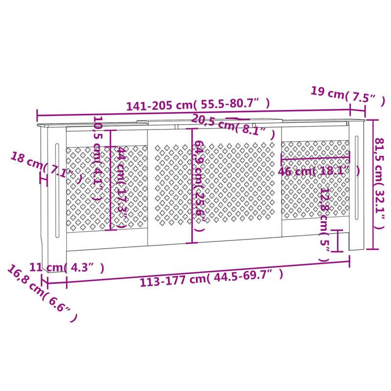 Radiatorombouw – Radiatorbekleding – Verwarmingombouw – Radiatoromkasting – Radiatorafdekking – 205 cm Lang – Duurzaam Gerecycled Hout – Geschikt Voor Binnen en Buiten – Eenvoudige Montage – Moderne Beige Afwerking