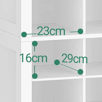 Schoenenkast – Schoenenrek – Schoenencabinet – Opbergkast Schoenen – Schoenendisplay – Wit – 30 Paar Capaciteit – Verstelbare Planken